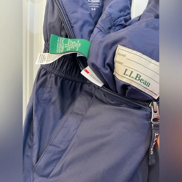 Like new! LL Bean Little Kids' Cold Buster Snow Bib in Navy* - Picture 5 of 8